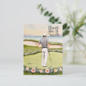 Golfbedankkaart golfbaan waterverf briefkaart (Staand voorkant)