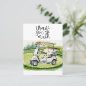 Golfbedankkaart golfbaan waterverf briefkaart (Staand voorkant)