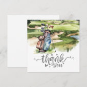 Golfbedankkaart met golftas waterverf bedankkaart (Voorkant / Achterkant)