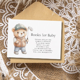Golfbeer laat Par-Tee-babyshowerboeken voor baby  Informatiekaartje