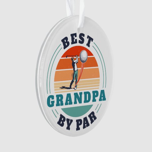 Golfbeste opa op maat van gecomprimeerd kerstfeest ornament (voorkant)