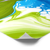 Golfbewegingen die vloeiende abstracte vormen vorm poster (Hoek)