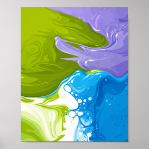 Golfbewegingen die vloeiende abstracte vormen vorm poster