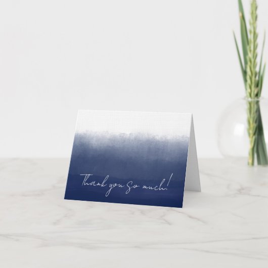 Golfblauw Aquarel Bedankkaart (Voorkant)