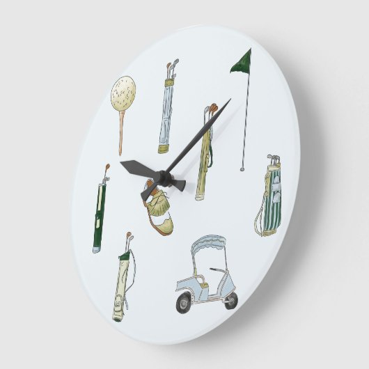 Golfblauw en groene waterverf grote klok (Hoek)