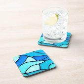GOLFBLAUW GLAS IN LOOD BIER ONDERZETTER (Rechterzijde)