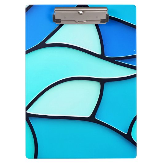 GOLFBLAUW GLAS IN LOOD KLEMBORD (Voorkant)