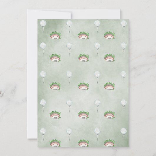 Golfblauw Par-T-shirt Verjaardagsuitnodiging Kaart (Achterkant)