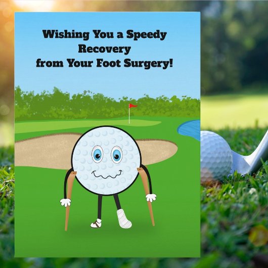 Golfblessure Voet Herstel Humor Snel Beter Briefkaart