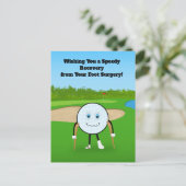 Golfblessure Voet Herstel Humor Snel Beter Briefkaart (Staand voorkant)