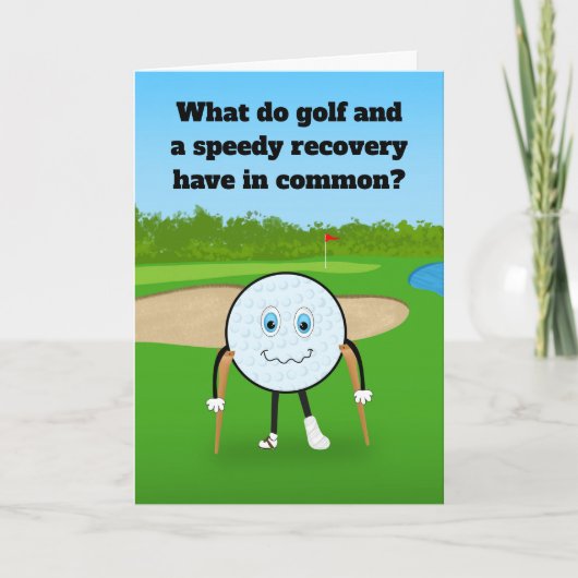 Golfblessureherstel Humorous Get Well Kaart (Voorkant)