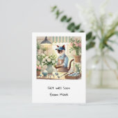 Golfbloemist voor kattenliefhebbers briefkaart (Staand voorkant)