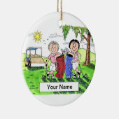 Golfboeddies - Vrouw en Vrouw Keramisch Ornament (Rechts)