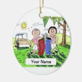 Golfboeddies - Vrouw en Vrouw Keramisch Ornament (Links)