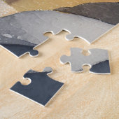 Golfbrekende golven | Rotsachtige kust waterverf Legpuzzel (Zijkant)