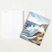Golfbrekende golven | Rotsachtige kustwaterverf Planner (Display)