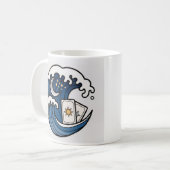 Golfbrekende golven & Tarotkaarten Koffiemok (Voorkant links)