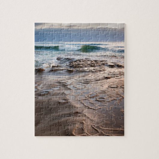 Golfbreker op strand, Californië Legpuzzel (Verticaal)