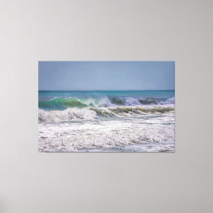 Golfbrekers in de Atlantische Oceaan Canvas Afdruk