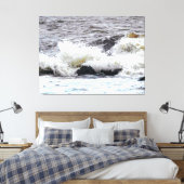 Golfbrekers op rotsachtige kust canvas afdruk (Insitu (Slaapkamer))