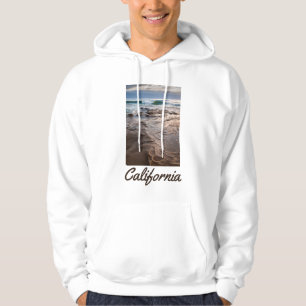 Golfbreuk op het strand in Californië Hoodie