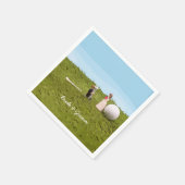 Golfbride en bruidegom met golfbal t-shirt Weddens Servet (Hoek)