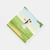 Golfbride en bruidegom met golfbal t-shirt Weddens Servet (Hoek)