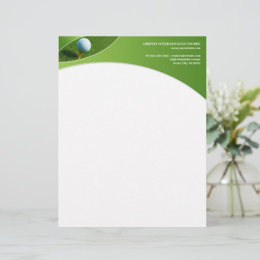 golfbriefhoofd gepersonaliseerd briefhoofd (Staand voorkant)