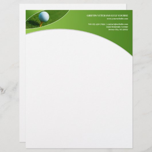 golfbriefhoofd gepersonaliseerd briefhoofd (Voorkant / Achterkant)