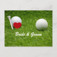 Golfbruid en bruidegom t-shirt uit met liefde
