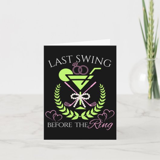 Golfbruid laatste swing voor de ring Bachelorette Kaart (Voorkant)