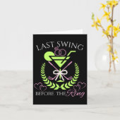 Golfbruid laatste swing voor de ring Bachelorette Kaart (Gele Bloem)