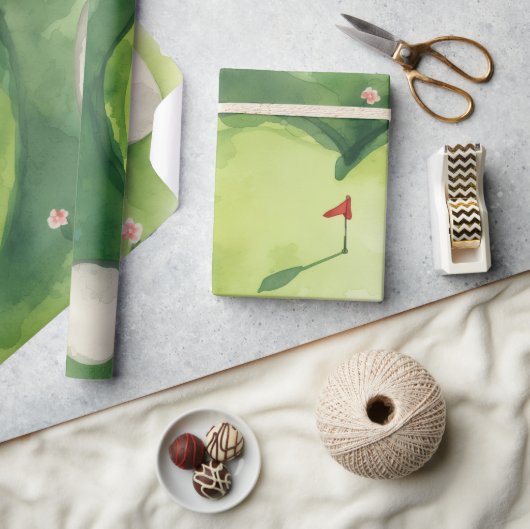 Golfbruiloft hartvormige golfbaan cadeaupapier (Crafts)