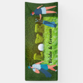 Golfbruiloft met LIEFDE en golfers Spandoek