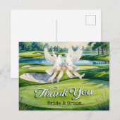 Golfbruiloft op golfbaan waterverf briefkaart (Voorkant / Achterkant)