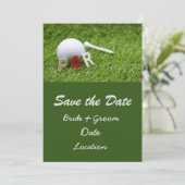 Golfbruiloft save the date par om te combineren me kaart (Staand voorkant)