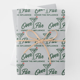 Golfcadeau boven par en onder invloed Golf Inpakpapier Vel