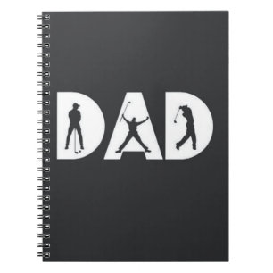 Golfcadeaus voor pa Golfer Lover Simple Black Whit Notitieboek