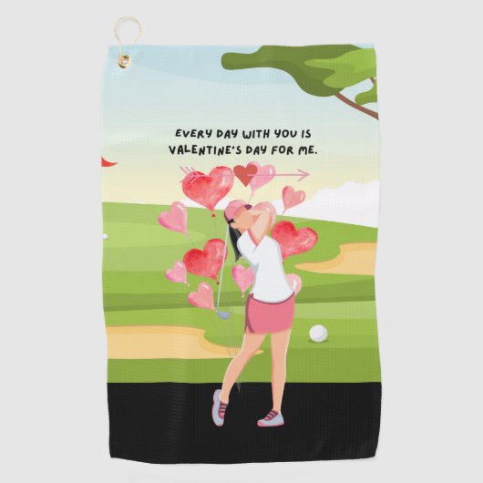 Golfcadeaus voor Valentijnsdag aan Golfer Golf Tow Golfhanddoek (Voorkant)