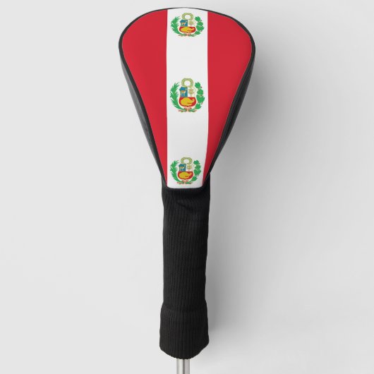 Golfchauffeur Hoesje met vlag van Peru Golfheadcover (Voorkant)