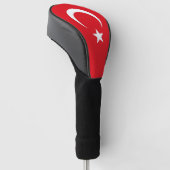 Golfchauffeur Hoesje met vlag van Turkije Golfheadcover (Schuin)