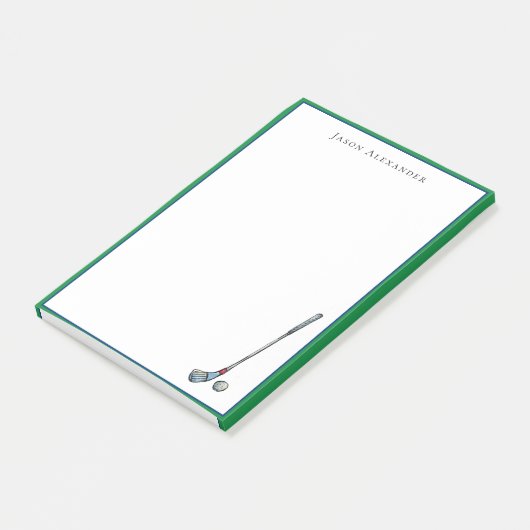 Golfclub & bal Personaliseert Post-it® Notes (Schuin)