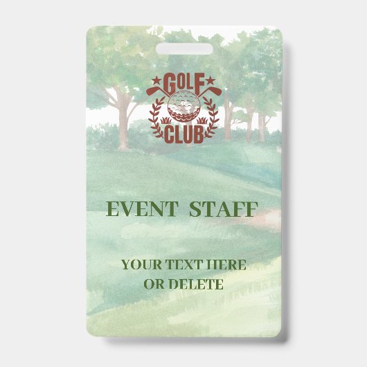 Golfclub competitie foto logo evenement personeel badge (Voorzijde)