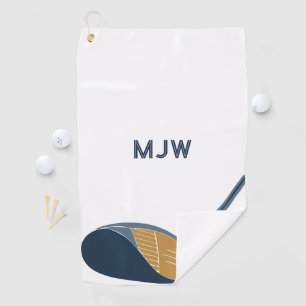 Golfclub en bal Gepersonaliseerde golfer naam Golfhanddoek