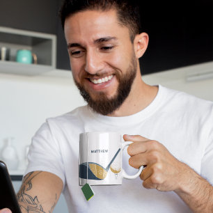 Golfclub en bal gepersonaliseerde golfer naam koffiemok