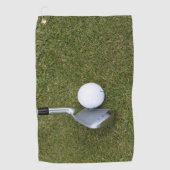 Golfclub en bal op gras Beste Golfhanddoeken Golfhanddoek (Voorkant)