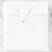 Golfclub en Bal op t-shirt vierkante sticker (Tas)