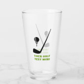 Golfclub en bal zwart en groen op maat glas (Achterkant)