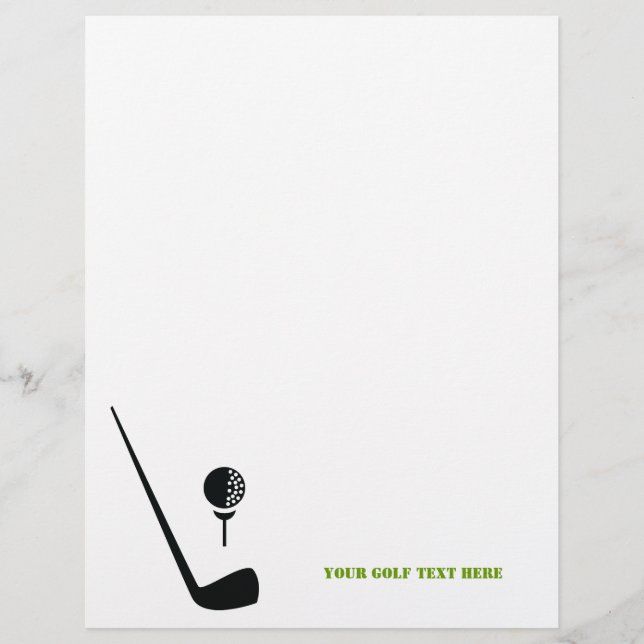 Golfclub en bal zwart, groene aangepaste flyer (Voorkant)