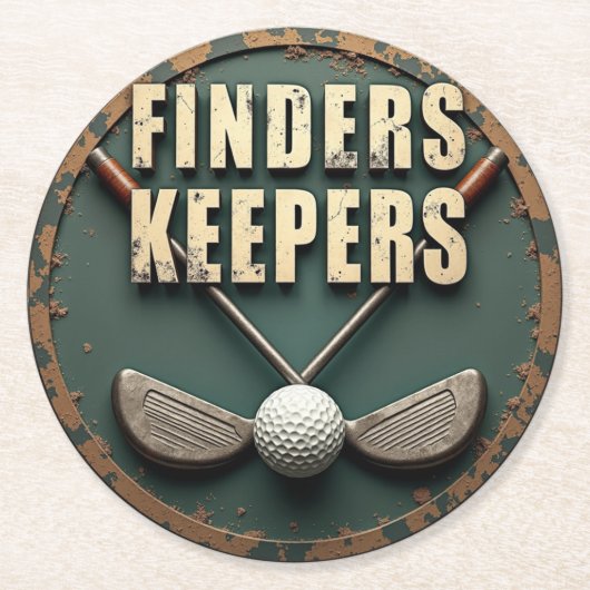  golfclub en balvinders Keepers Ronde Kartonnen Onderzetter (Voorkant)